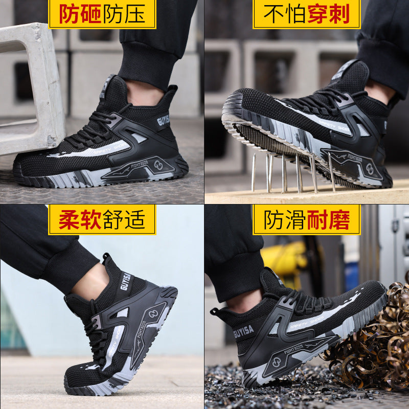 Breathable Labor Protection Shoes For Men, Anti-Puncture, Steel Toe Caps, Anti-Smash, Comfortable And Wear-Resistant, Cross-Border Non-Stinky Feet, Summer Work Shoes